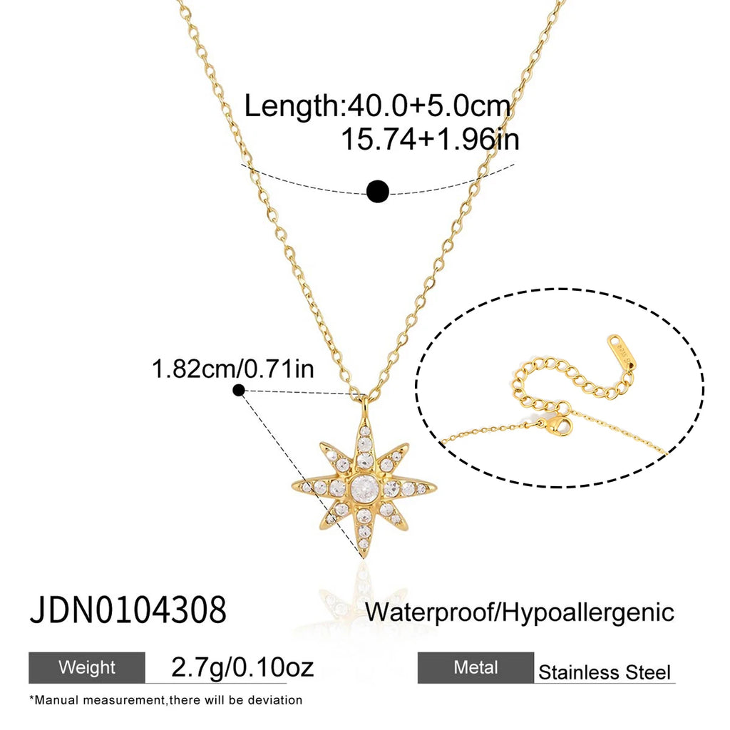 Star Moon Zircon Necklace