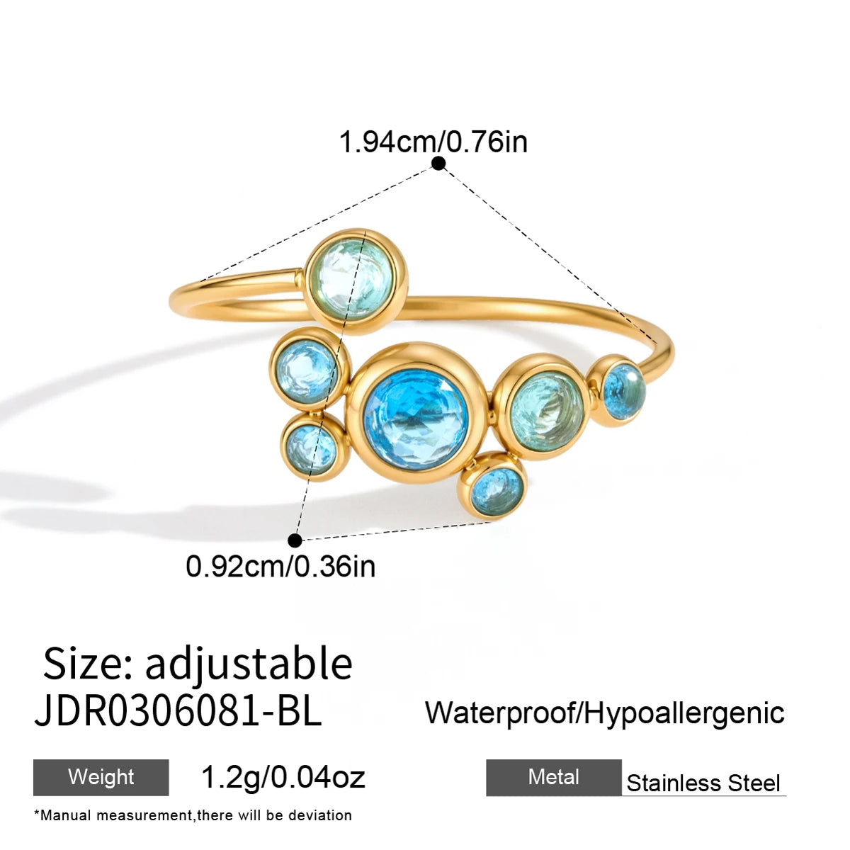 Sweet Pink White Blue Round Zircon Rings