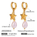 Elegant Star Freshwater Pearl Drop Earrings