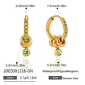 Delicate White Green Crystal Clip Earrings