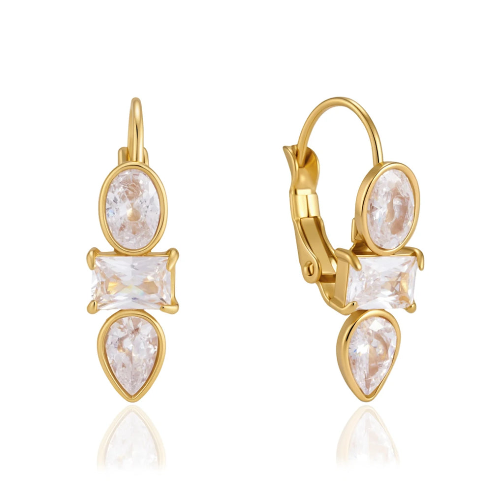 Trendy Geometric Zircon Hoop Earring