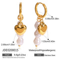 Romantic Heart Pearl Drop Earrings