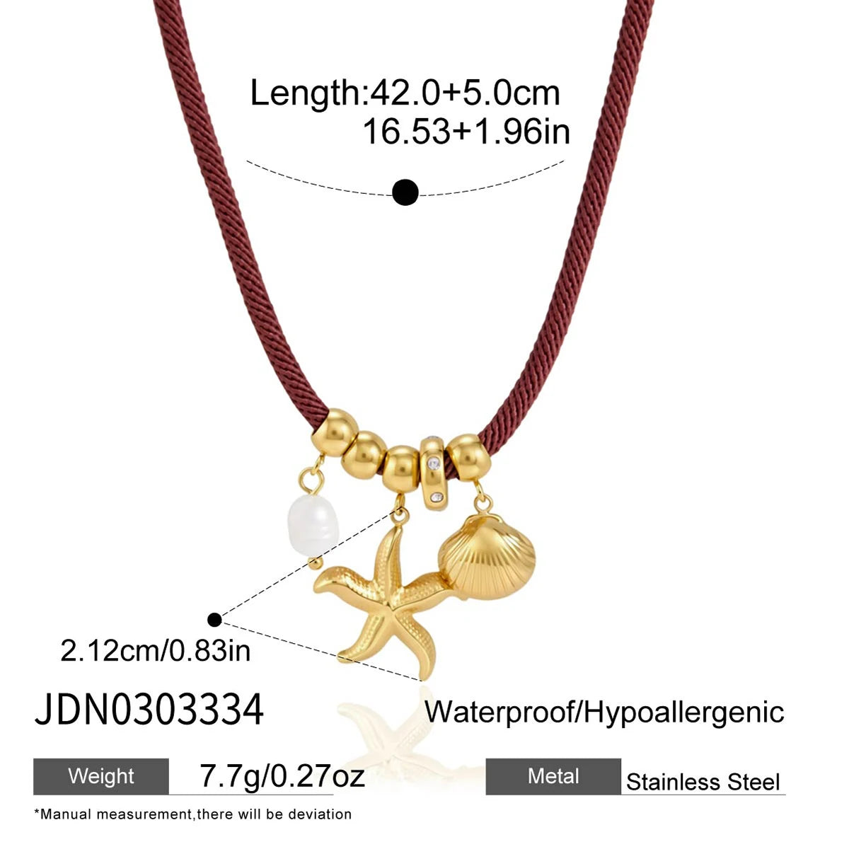 Starfish Shell Pearl Pendant Necklace