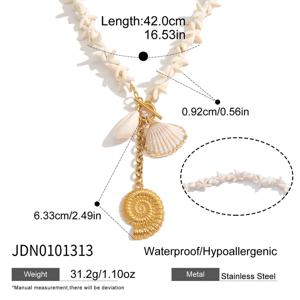 Summer Beach Shell Necklace and Earrings