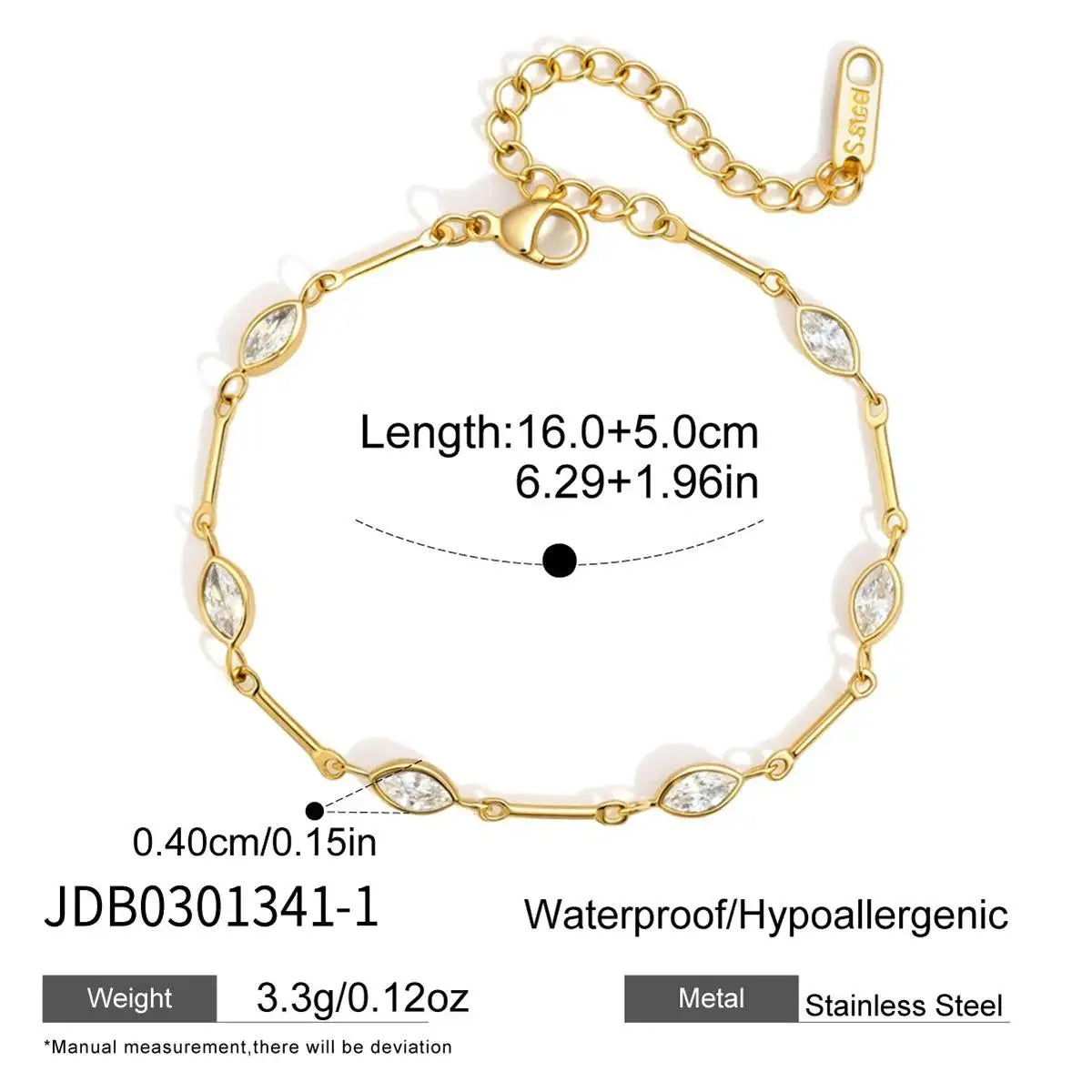 Classic Geometric Zircon Bracelet