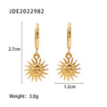 Metal Texture Vintage Sun Pendant Earrings