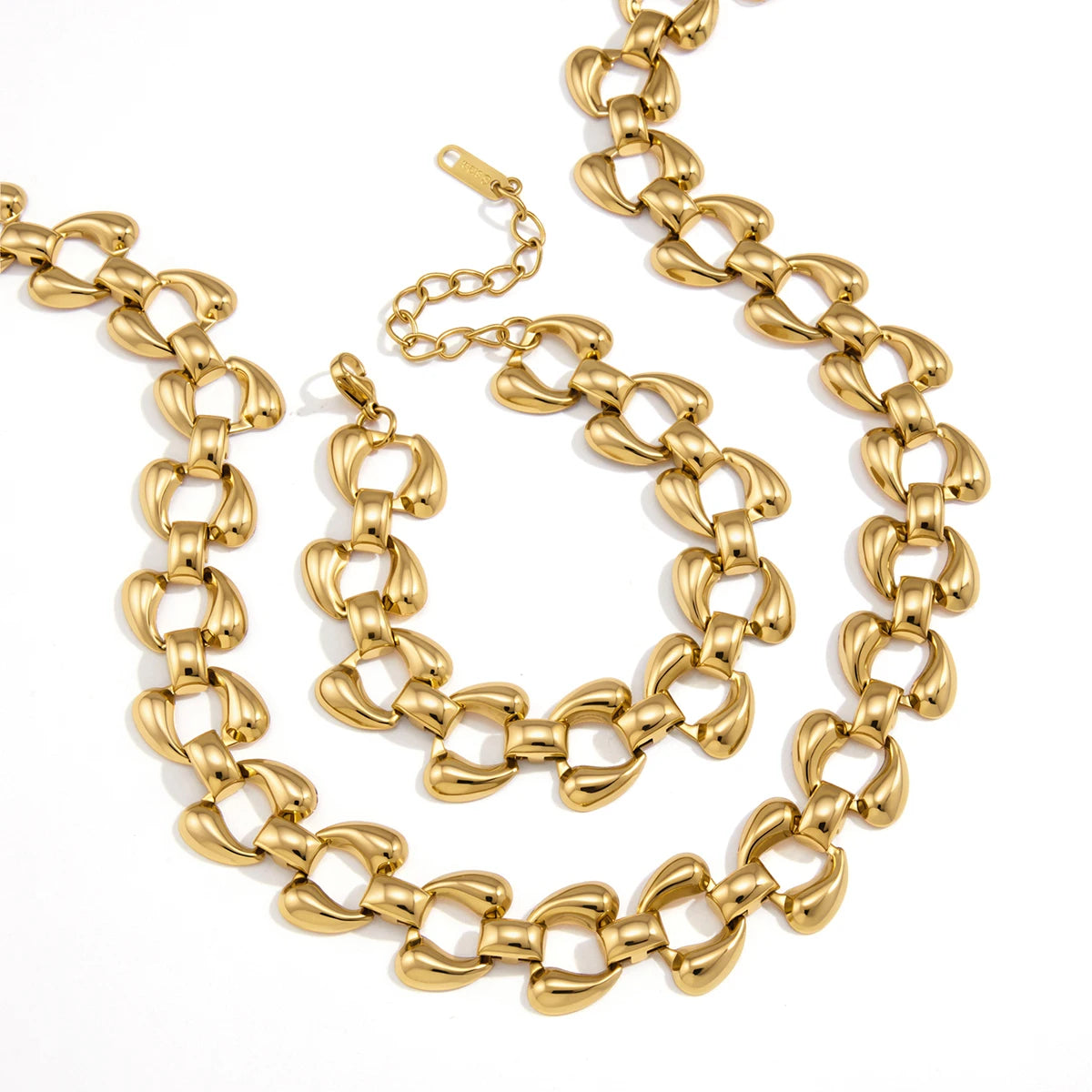 Chunky Chain Necklace And Bracelet Set