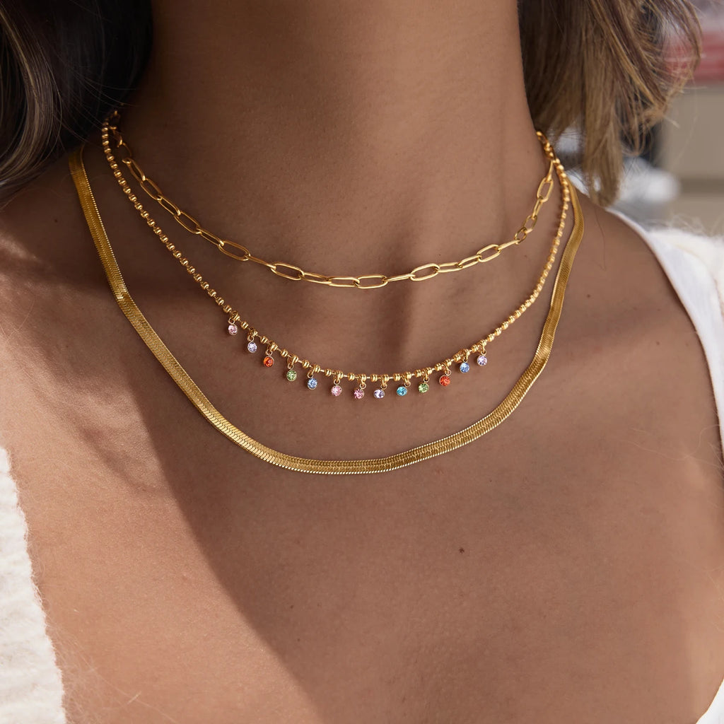 Delicate Colored Zircon Pendant Necklace