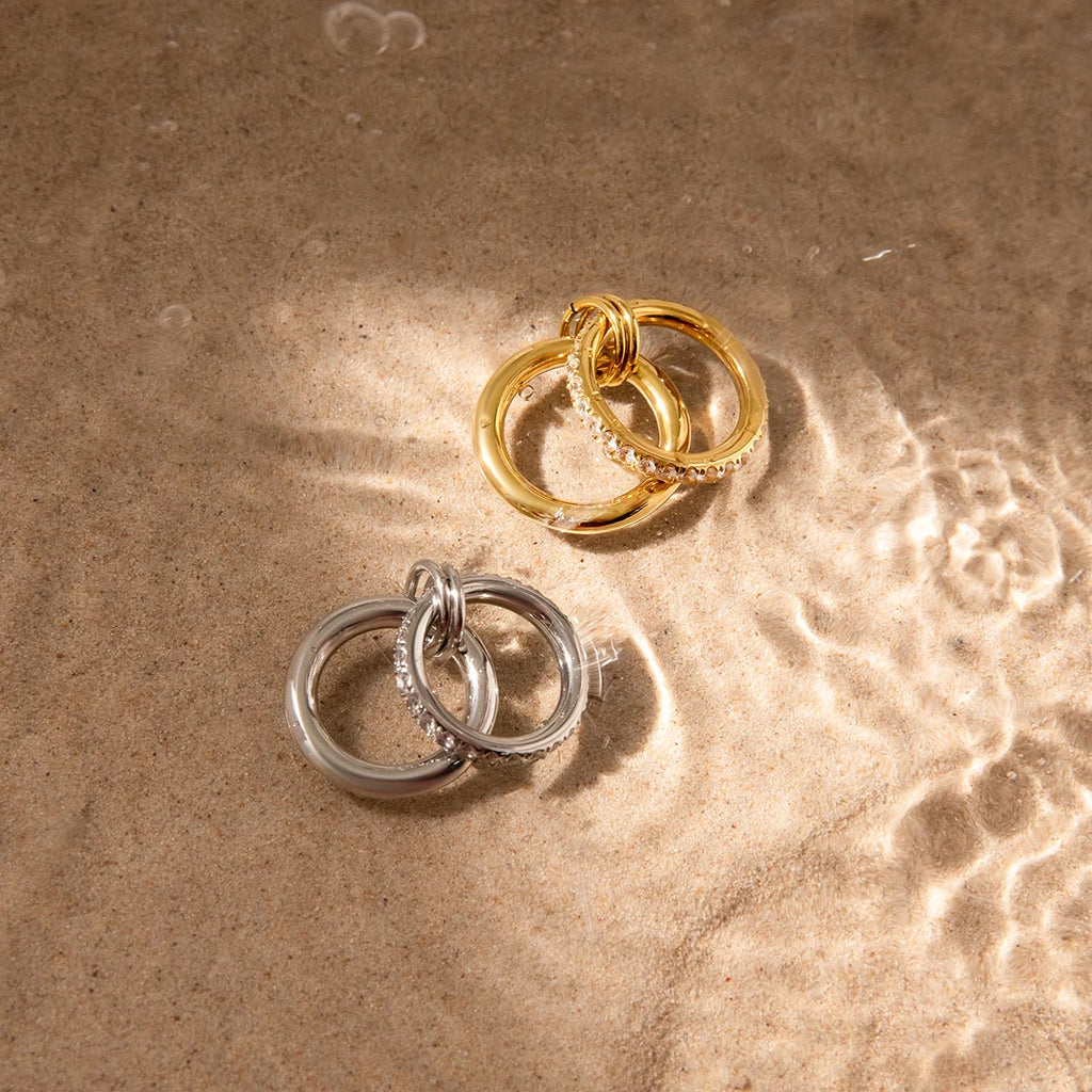 Double Layer Zircon Rings