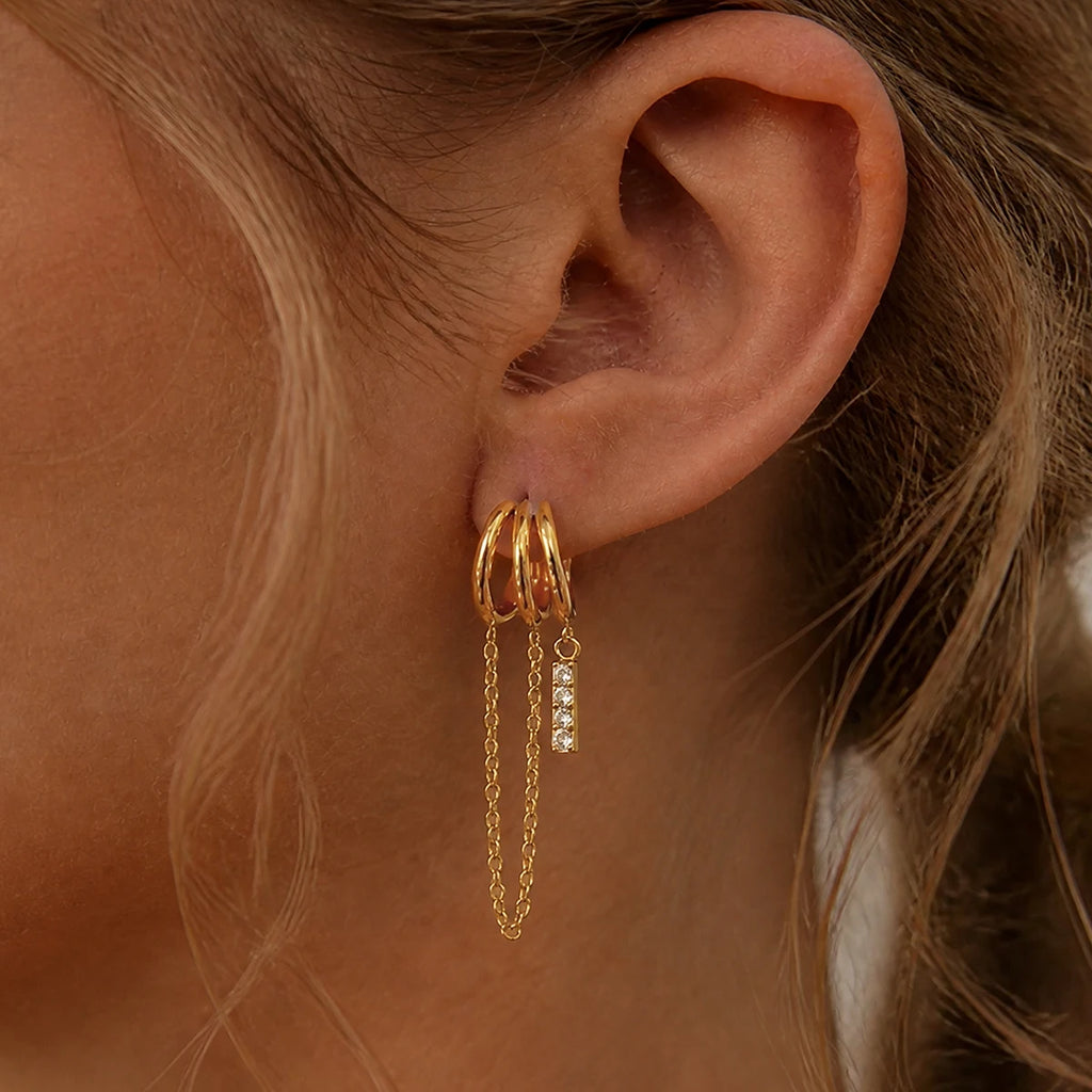 Tassel Chain Zircon Drop Earring