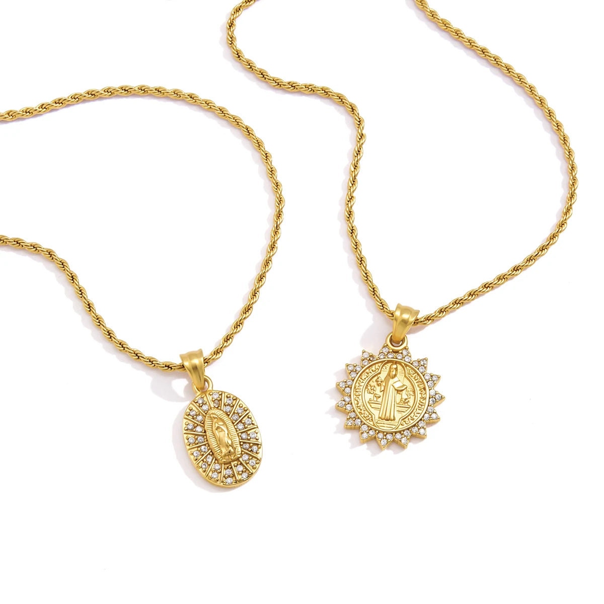 Classic Portrait Zircon Pendant Necklace