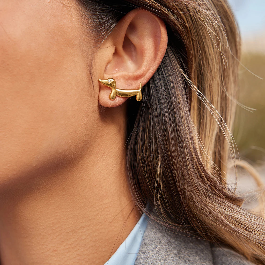 Cute Crystal Dog Stud Earrings