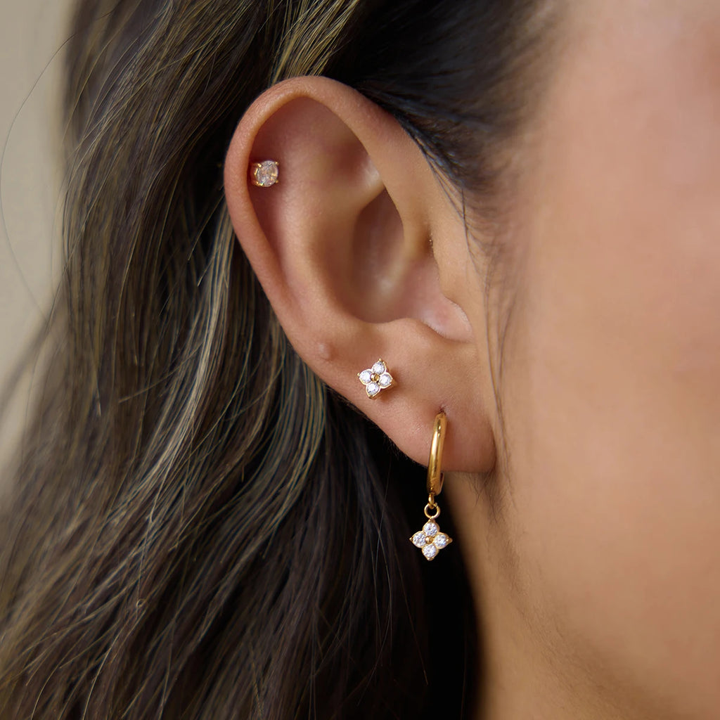 3 Pairs/Set Delicate Zircon Earrings
