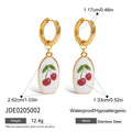 Strawberry Cherry Oil Drip Drop Hoop Earring