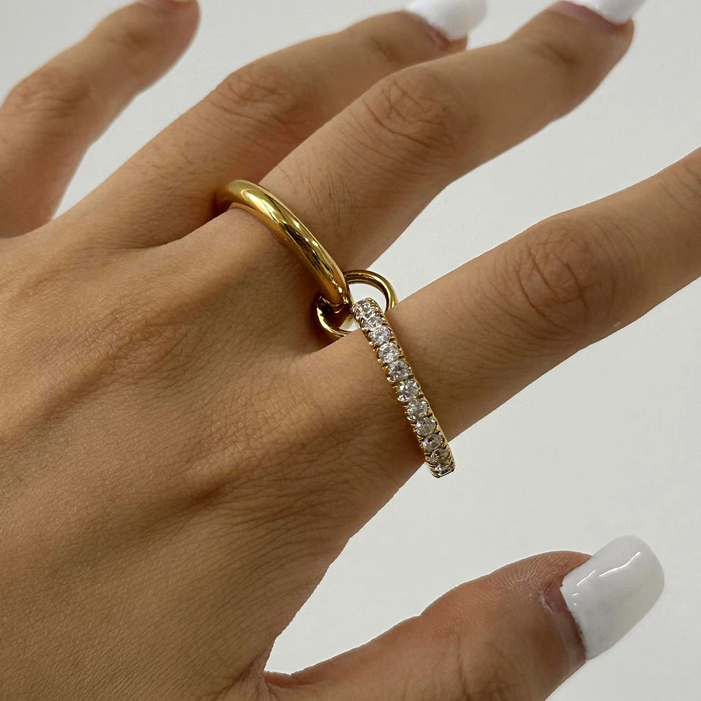 Double Layer Zircon Rings