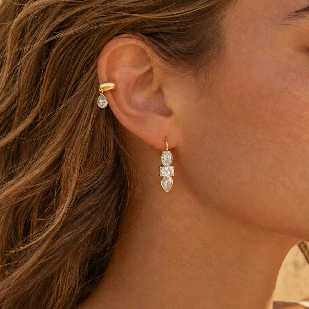 Trendy Geometric Zircon Hoop Earring
