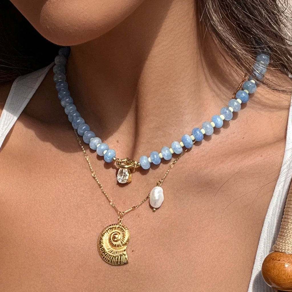 Sweet Colored Natural Stone Zircon Pendant Necklace
