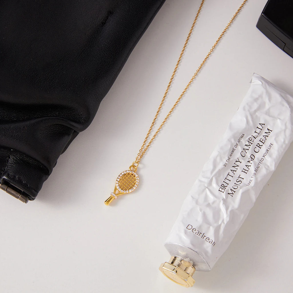 Zircon Tennis Racket Pendant Necklace
