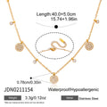 Delicate Round Flower Water Drop Pendant Necklace