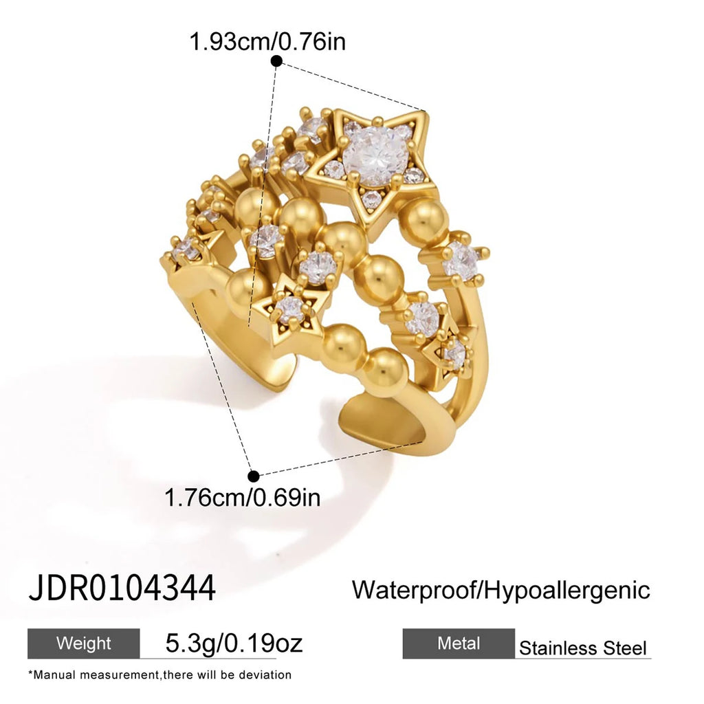 Star  Zircon Open Rings