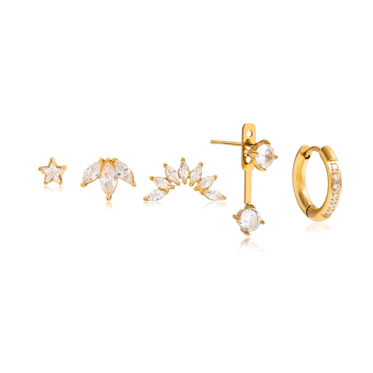 5 Pcs/Set Zircon Earrings