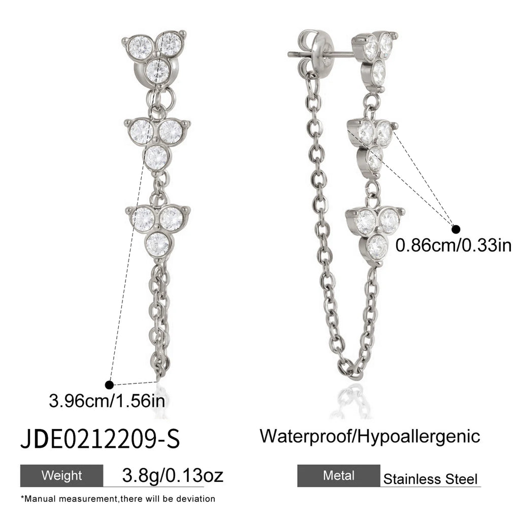 Zircon Flower Earrings