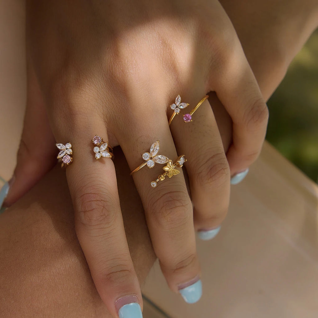 Sweet Butterfly Open Rings