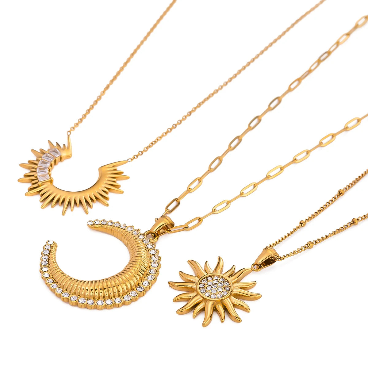Geometric Sparkling Zirconia Necklace