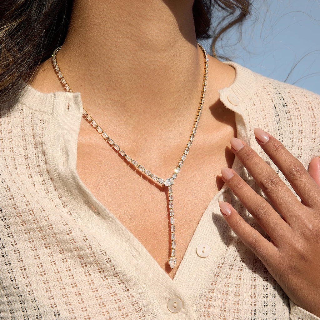 Luxury Y Shape Zircon Tennis Chain Necklace