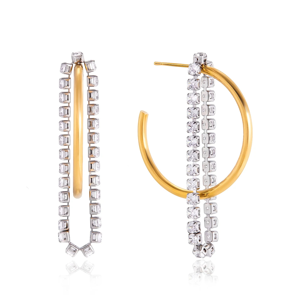 Delicate Zircon Chain Tassel Earrings