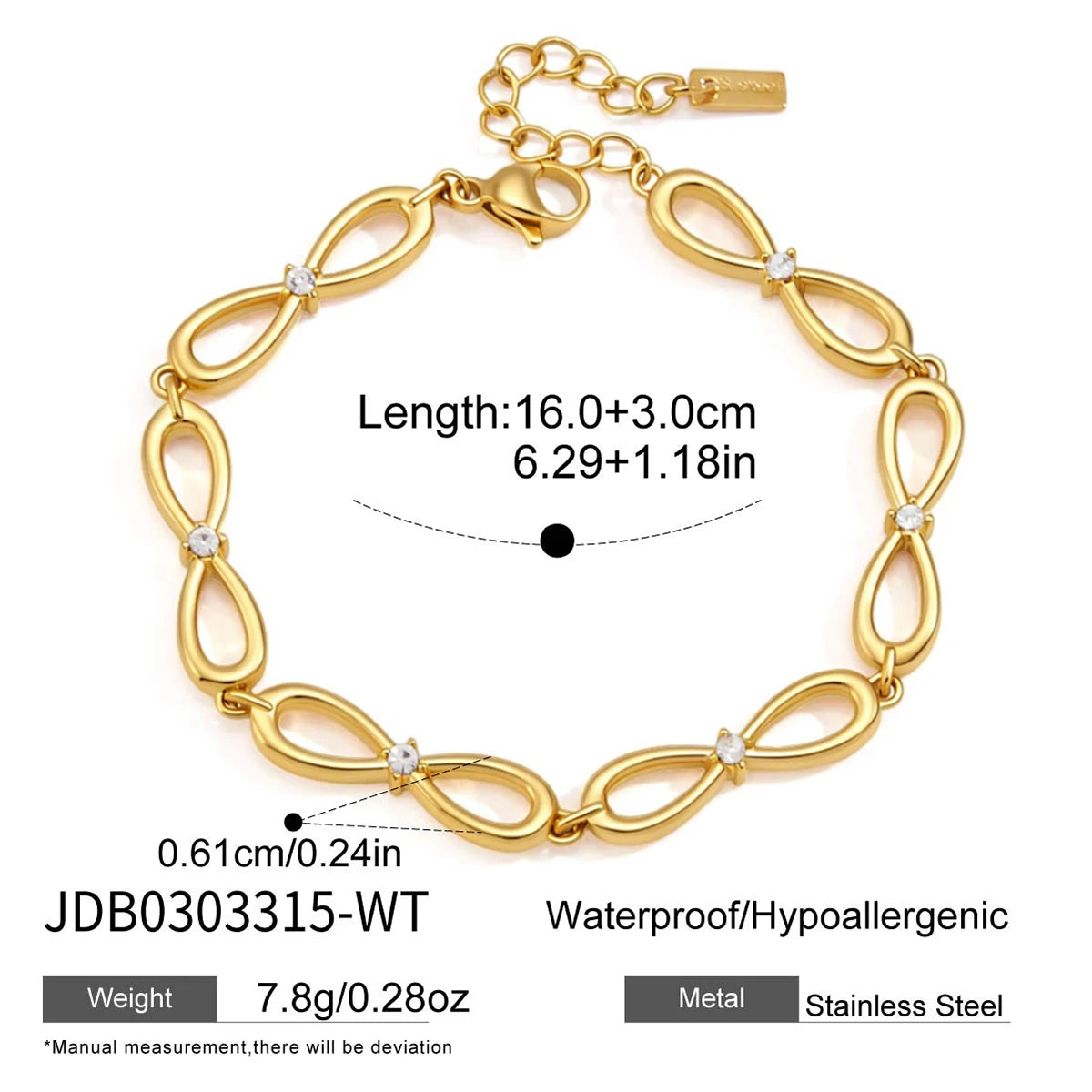 Luxury Chunky Zircon Geometric Bracelet