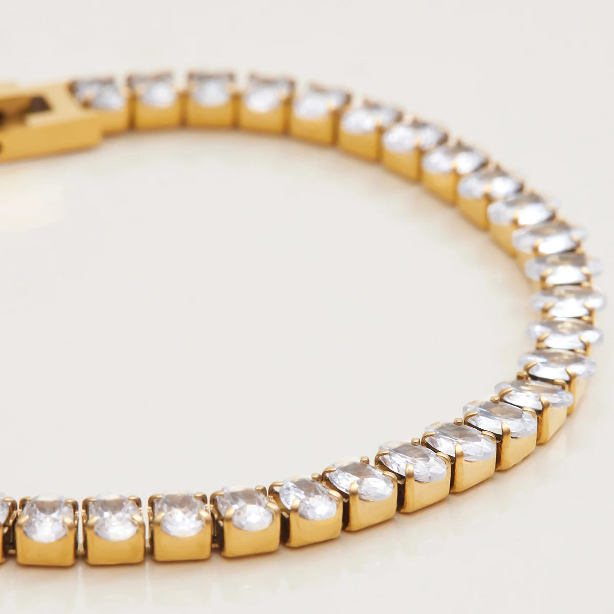 Full Zirconia Setting  Strap Buckle Tennis Chain Bracelet
