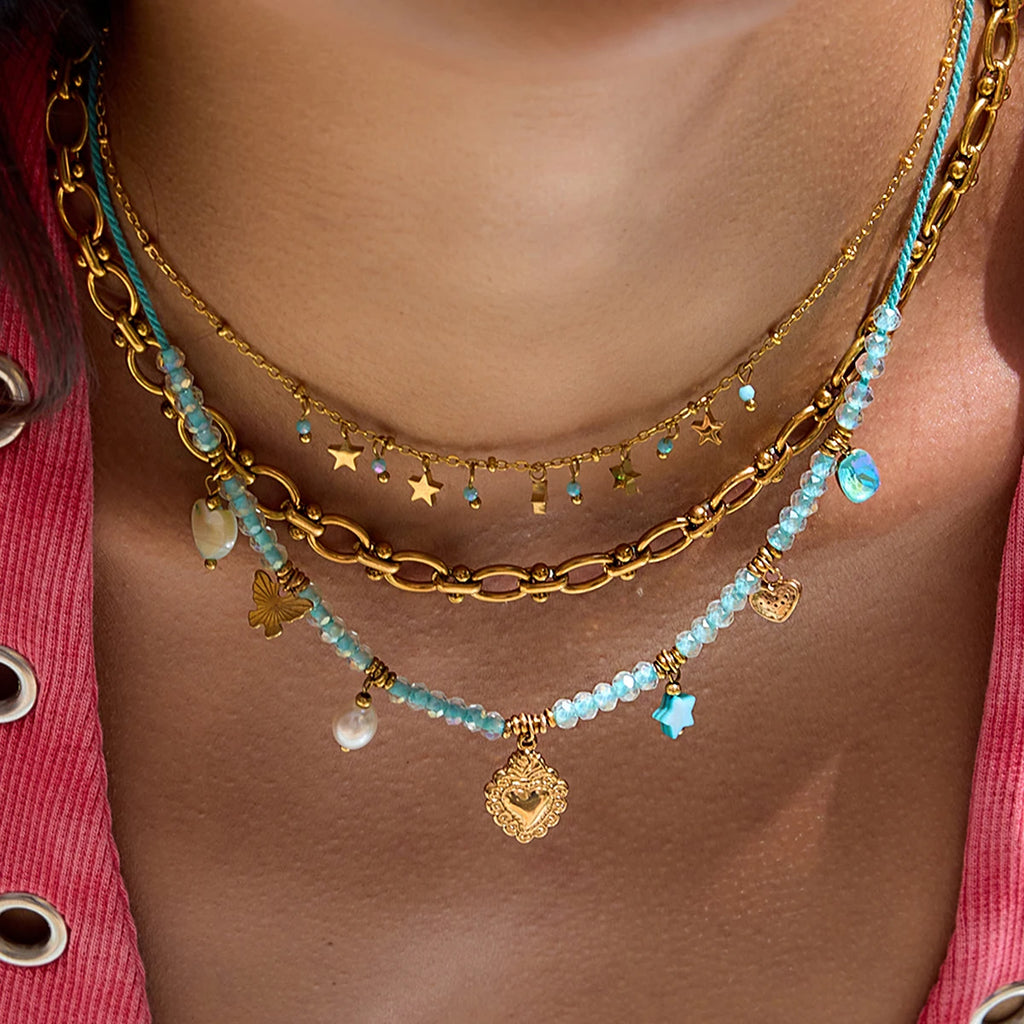 Natural Pearls Butterflies Love Pendant Necklace