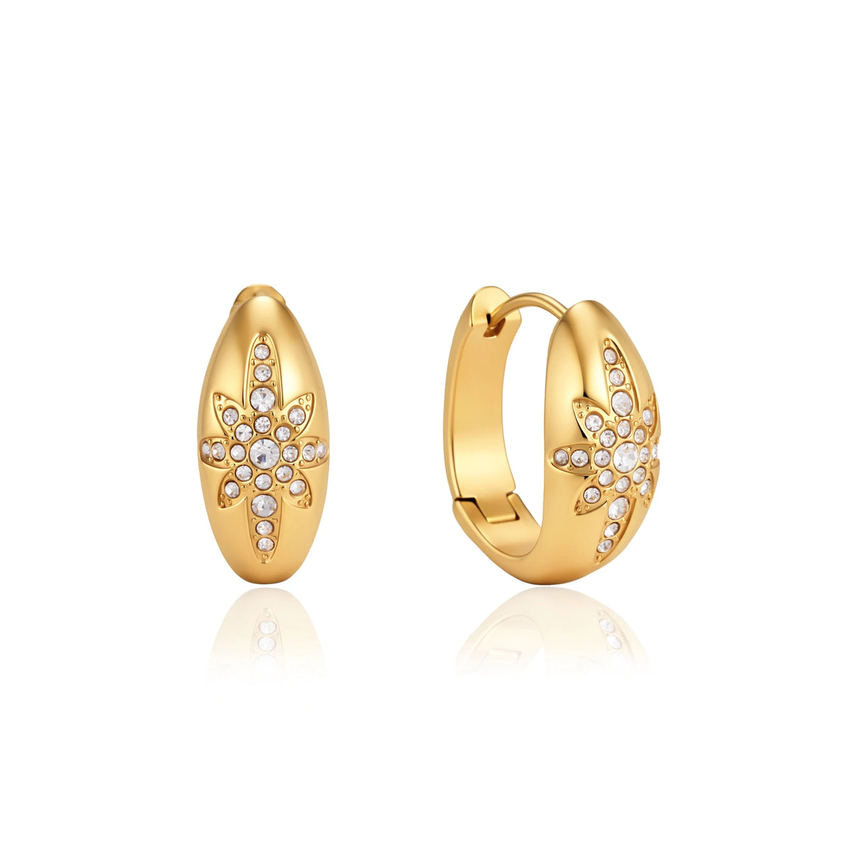 Rhinestone Star Hoop Earring