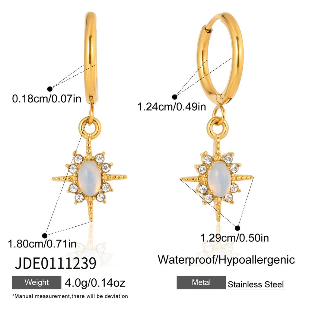 Elegant Opal Stone Drop Earrings