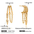 Crystal C Shape Stud Earrings