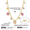 Multicolor Geometric Zircon Pendant Necklace