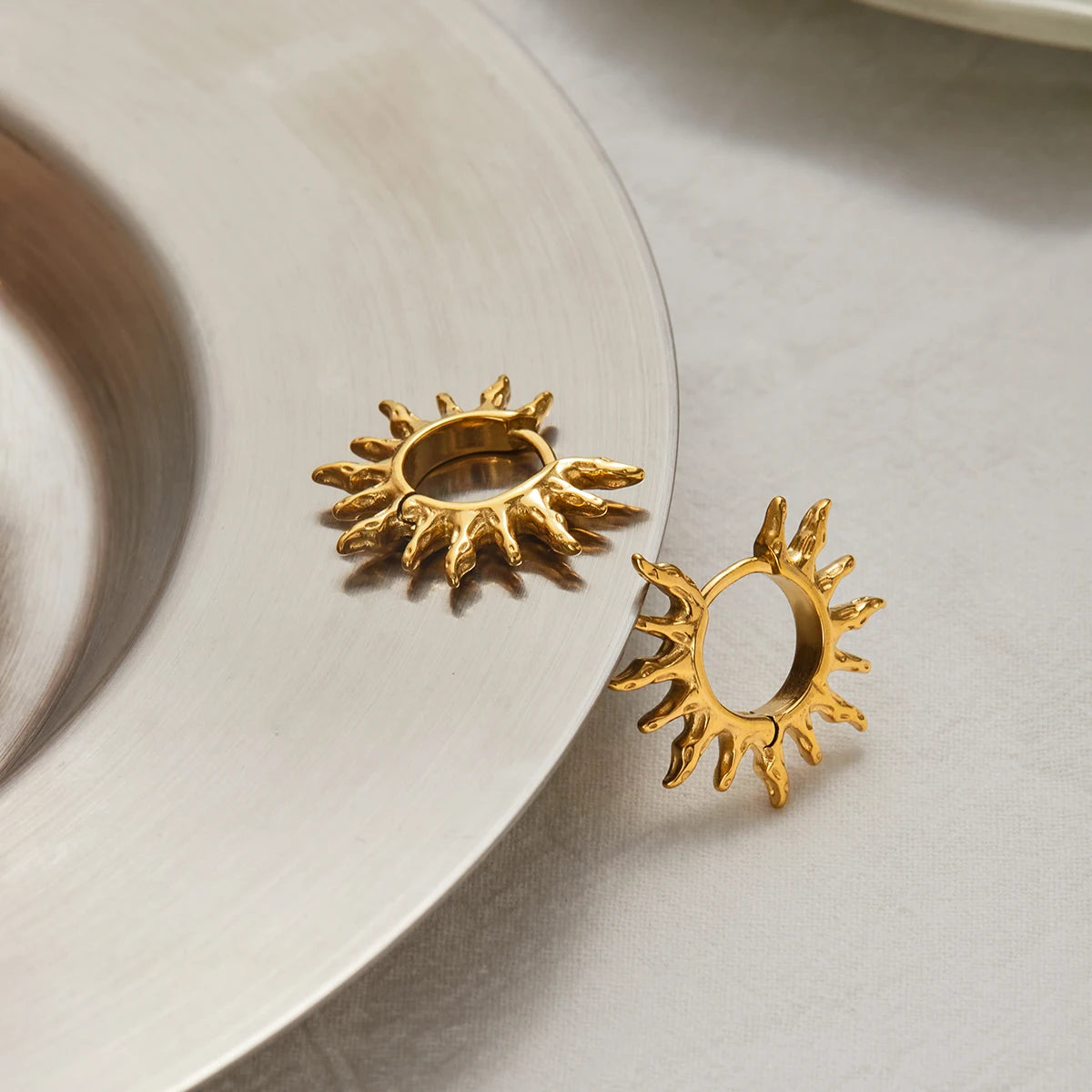 Hollow Sun Hoop Earrings