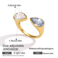 Sweet White Blue Glass Geometric Open Rings
