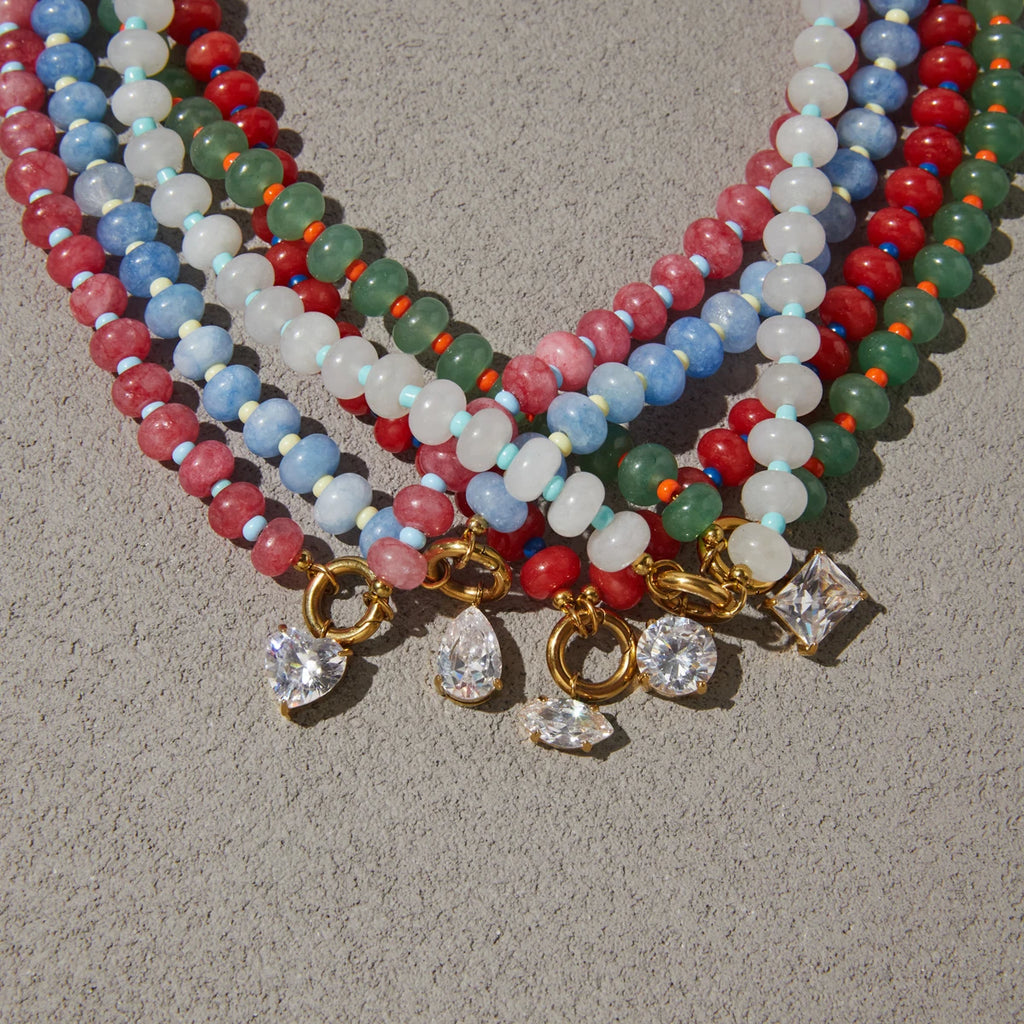 Sweet Colored Natural Stone Zircon Pendant Necklace