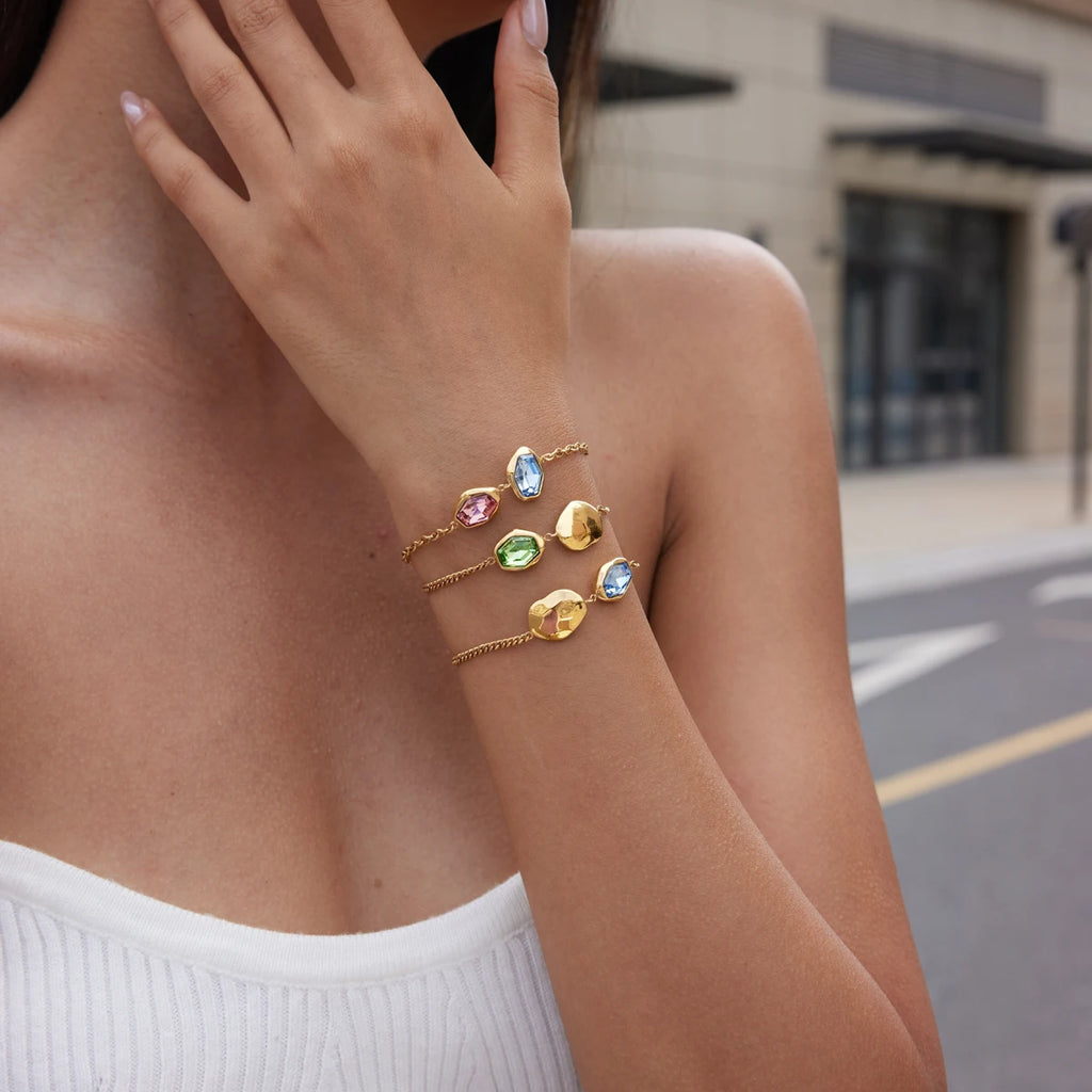 Trendy Colored Geometric Glass Bracelet