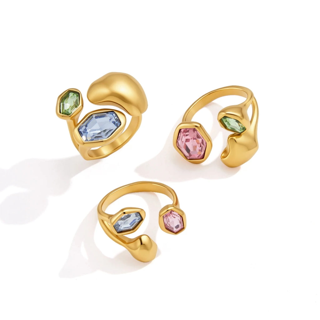 Colored Glass Open Ring