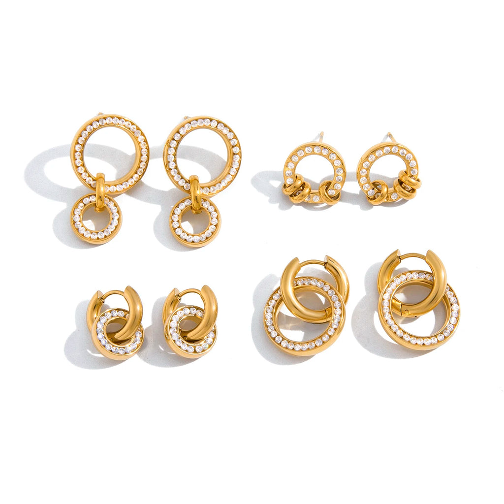 Delicate Full Zircon Circle Earrings