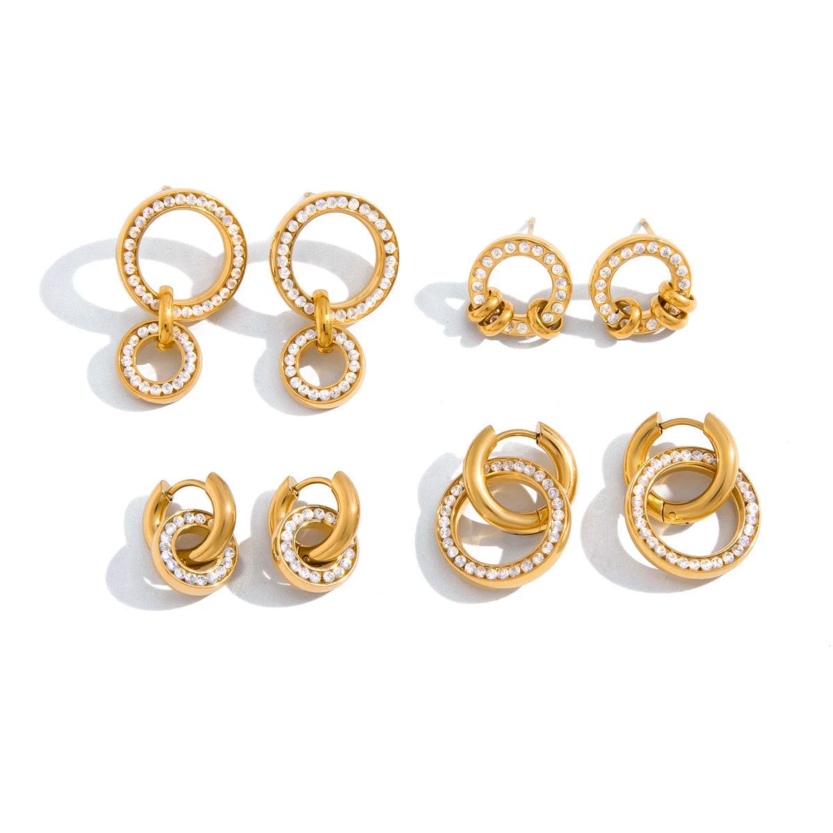 Delicate Full Zircon Circle Earrings