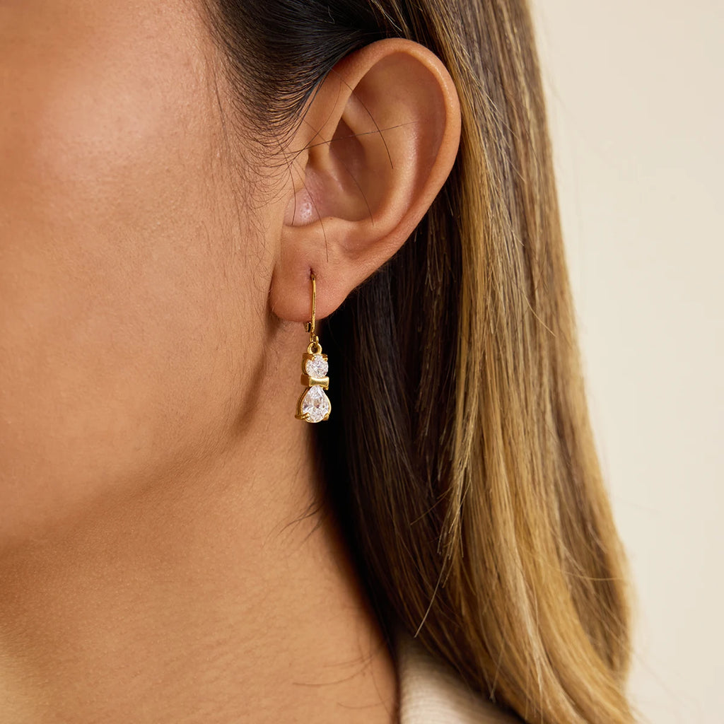 Cute Zircon Cat Drop Earrings
