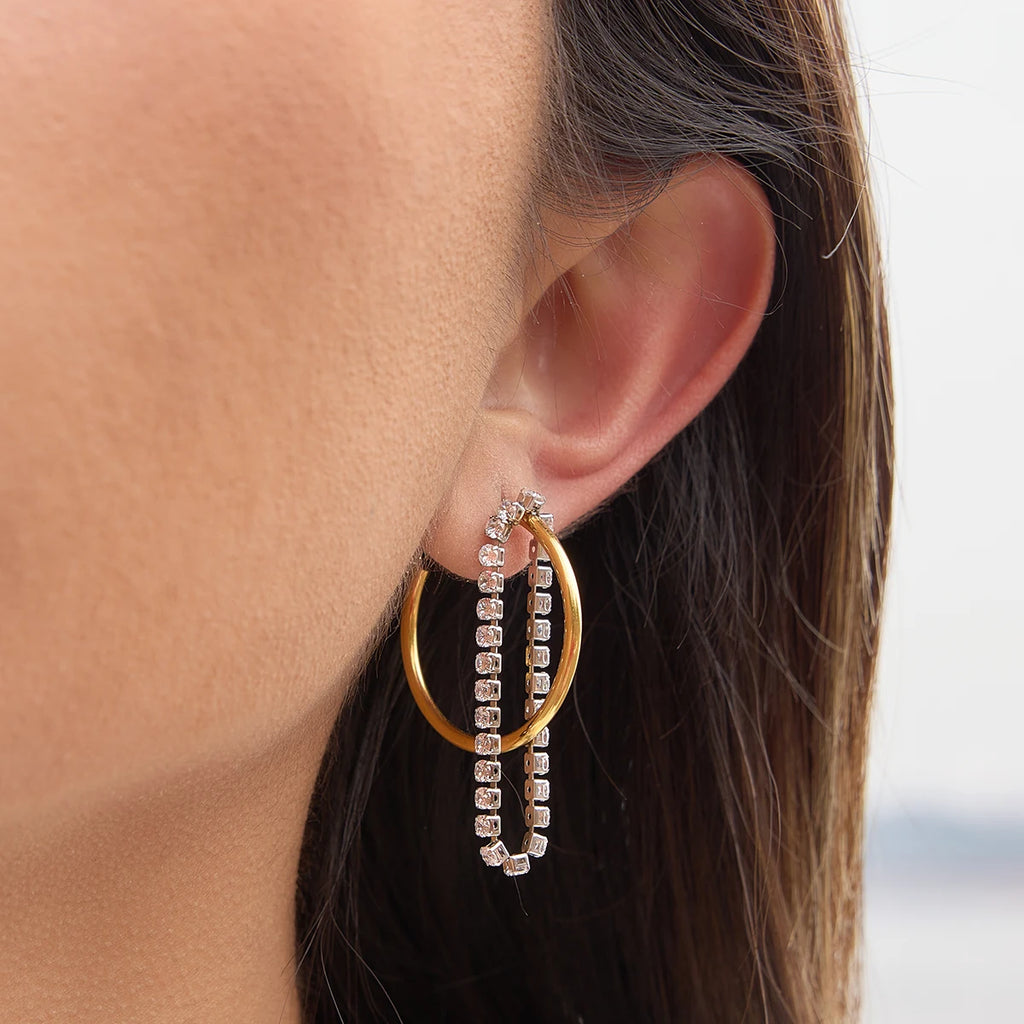 Delicate Zircon Chain Tassel Earrings