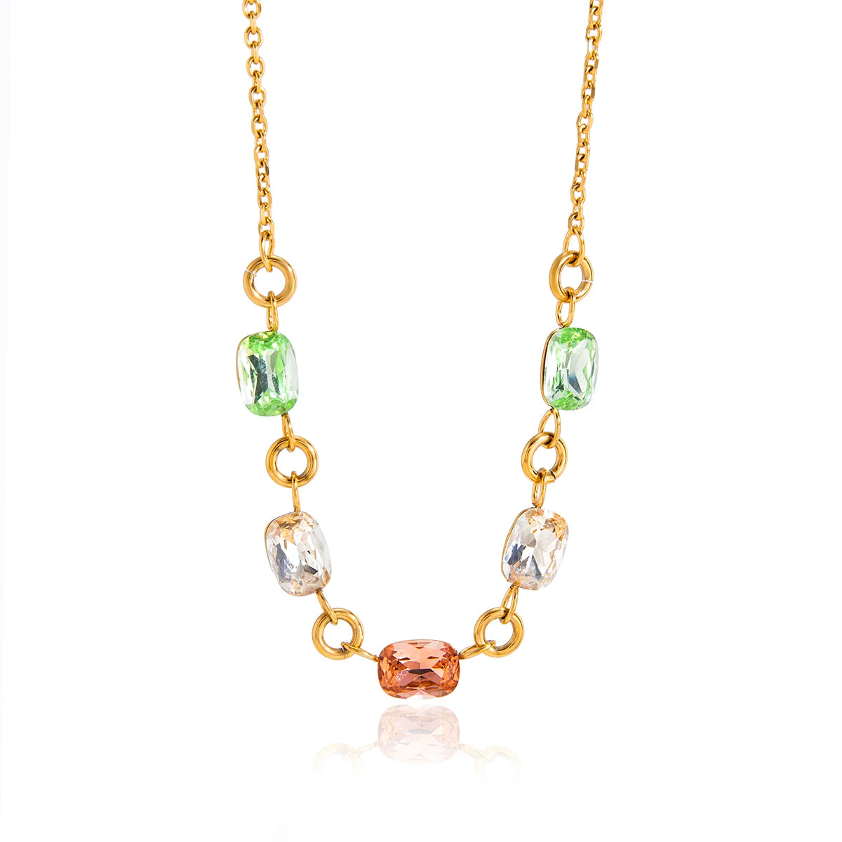 Multicolor Crystal Pendant Necklace