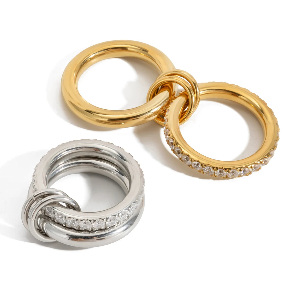 Double Layer Zircon Rings