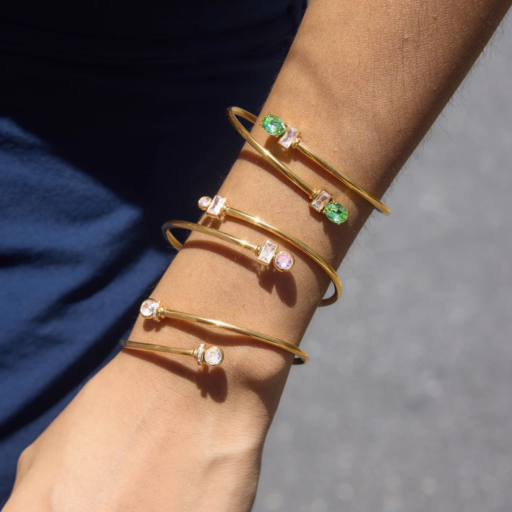 Trendy Round Zircon Cuff Bracelet
