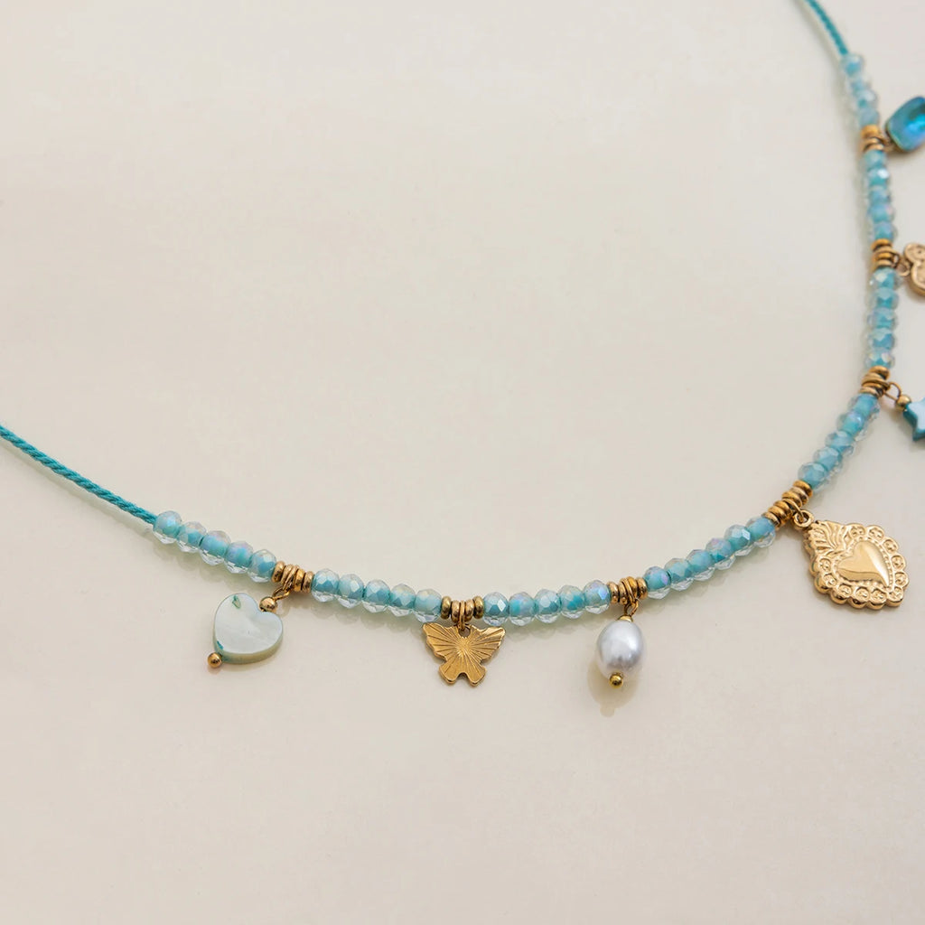 Natural Pearls Butterflies Love Pendant Necklace